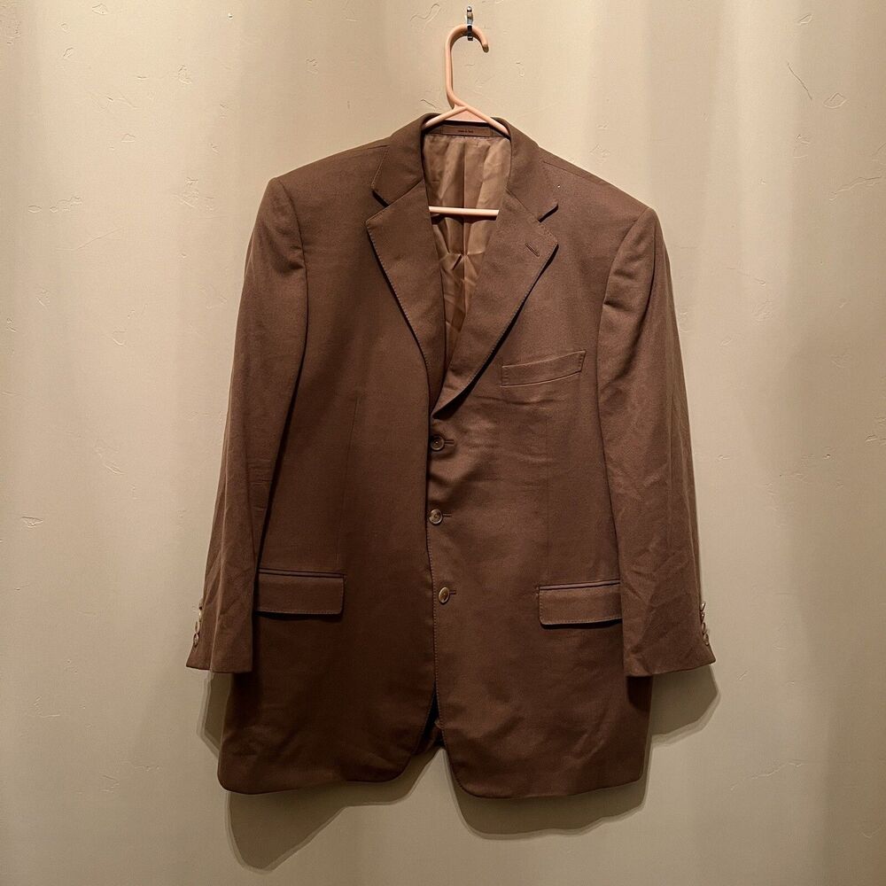 Ermenegildo Zegna Pure Cashmere Camel Brown Sport Coat Jacket 48R Blazer